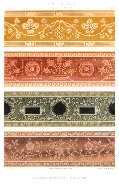 四种图案的奇特边界，由装饰绘画1895年图片下载