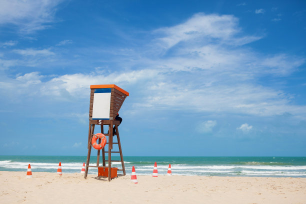 美丽的巴西海滩和救生员图片下载