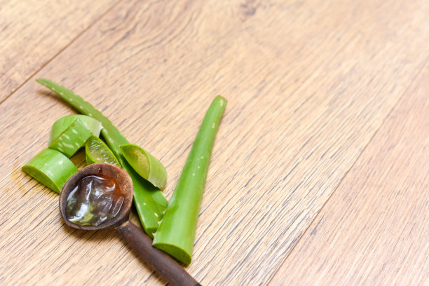 芦荟植物切片与芦荟凝胶为自然愈合和美容产品图片下载