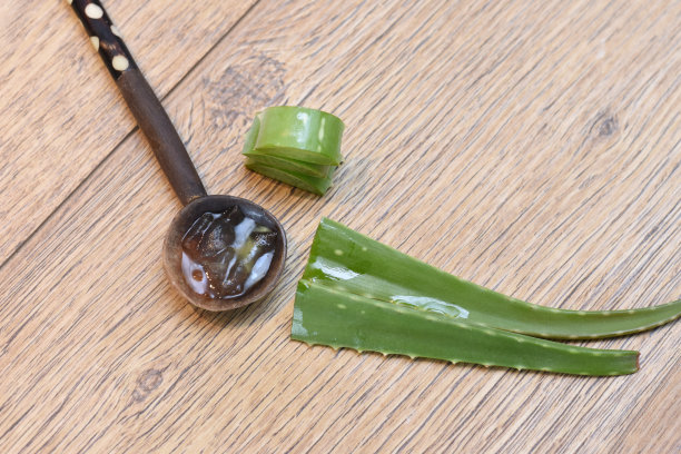 芦荟植物切片与芦荟凝胶为自然愈合和美容产品图片下载