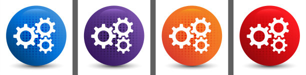 设置齿轮图标抽象半色调圆形按钮设置图片下载