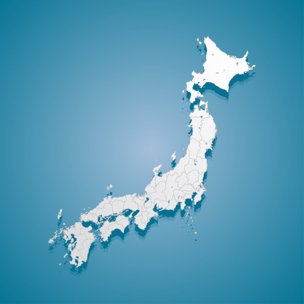 日本国家地图日本岛屿矢量模板图片下载