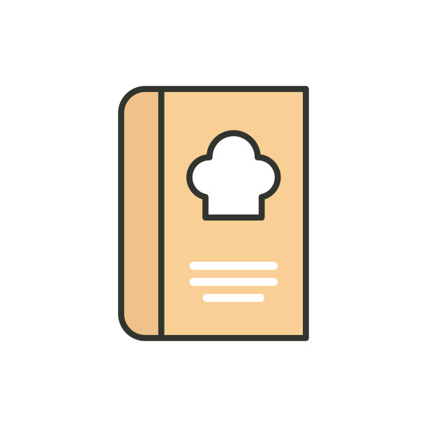 厨师书矢量图标轮廓填充样式插图。图片下载