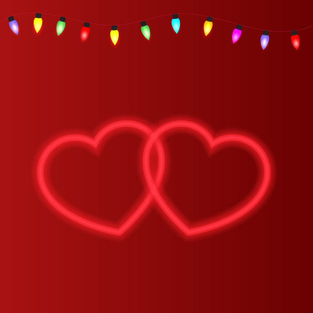 两颗心明信片情人节假期。图片下载