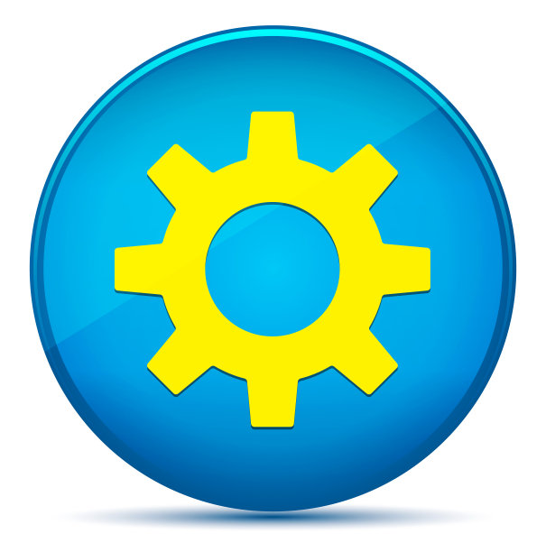 设置图标现代平青蓝圆形按钮图片下载