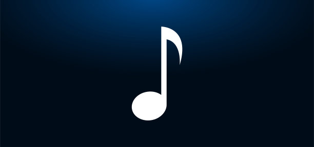 音乐音符图标水晶蓝色横幅背景图片下载