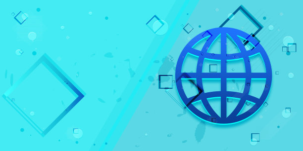 世界图标平面抽象设计青蓝旗帜插图图片下载