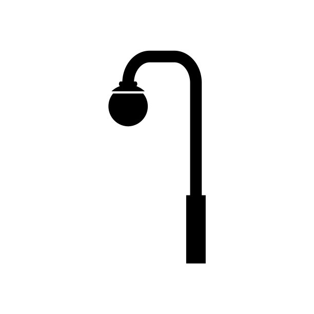 灯柱图标，标志孤立在白色背景上图片下载