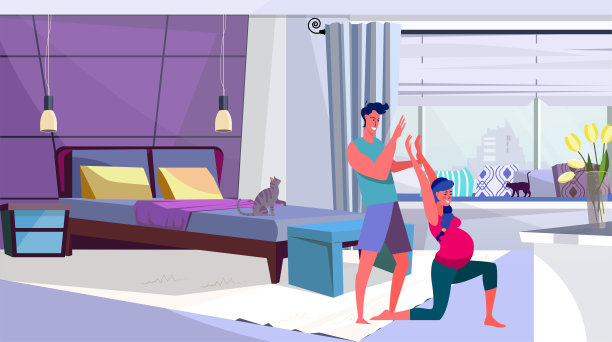 准父母一起做早操图片下载