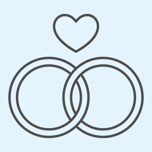 环细线图标。两个心形的十字圆。婚礼资产矢量设计概念，白色背景上的轮廓风格象形图，用于web和应用程序。Eps 10。图片下载