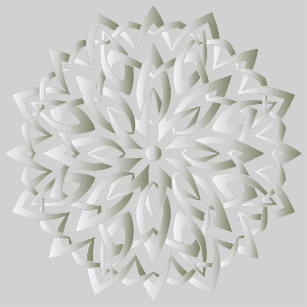 曼陀罗图案白色渐变好心情图片下载