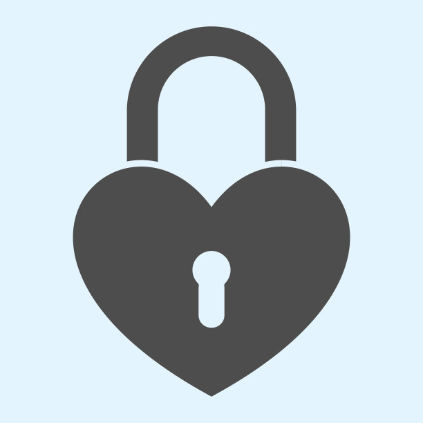 浪漫的挂锁固体图标。心形的锁。婚礼资产矢量设计概念，白色背景上的象形文字风格，用于web和应用程序。Eps 10。图片下载