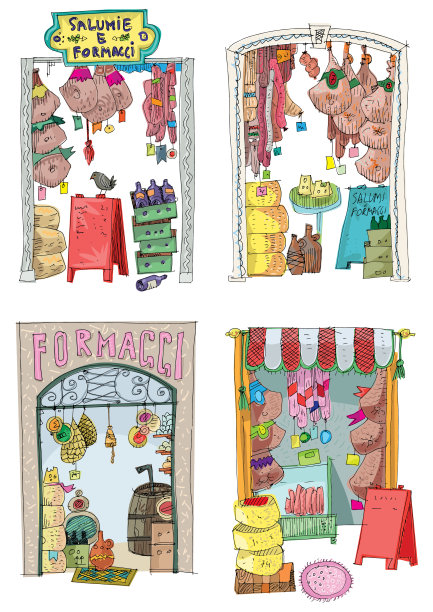 一套传统的意大利食品店图片下载