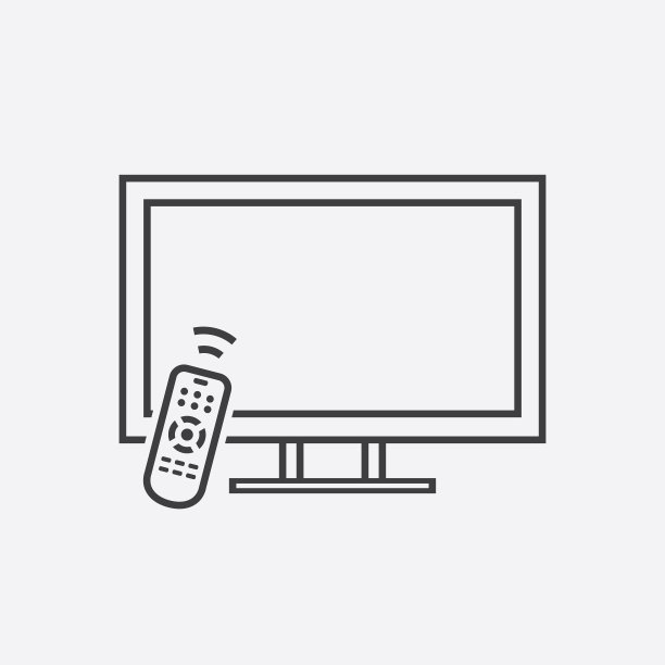 电视线图标，轮廓电视矢量插图，线性象形图图片下载