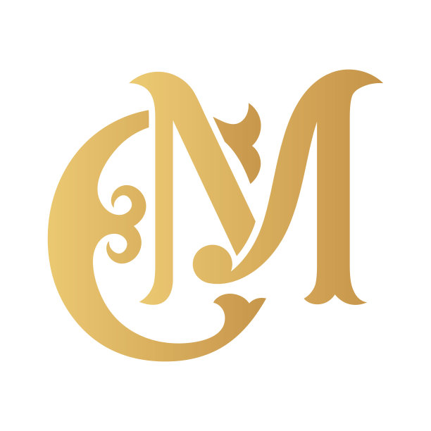 金色的CM字母组合。图片下载