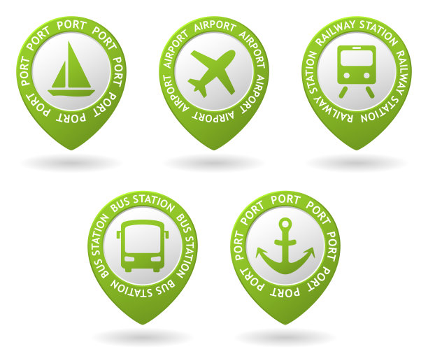 绿色矢量映射指针图片下载