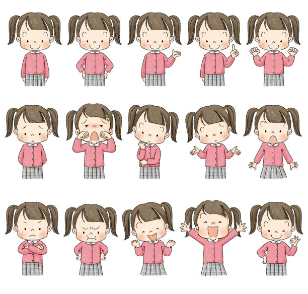 一组女孩胸部拍摄的插图图片下载