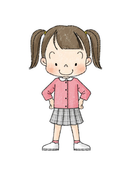 一个女孩全身拍摄的插图微笑图片下载