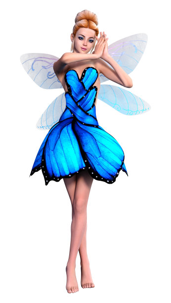 3D插图幻想仙子上的白色图片下载