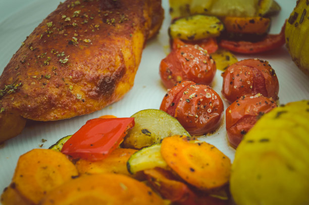 鸡胸肉和蔬菜图片下载