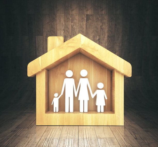 木屋里的幸福家庭图片下载