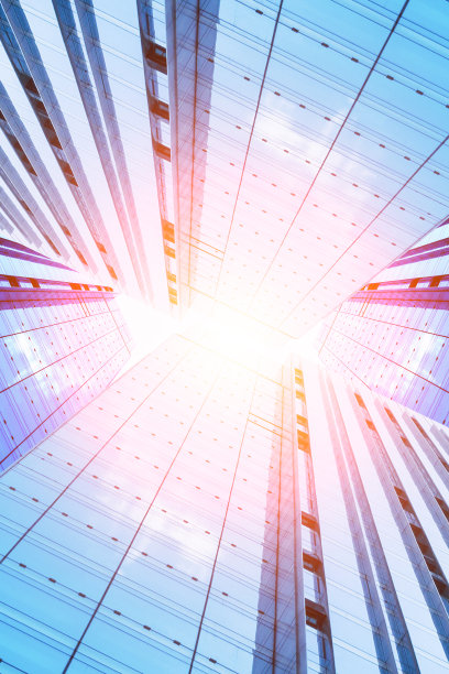 颠倒的现代城市高楼建设。图片下载