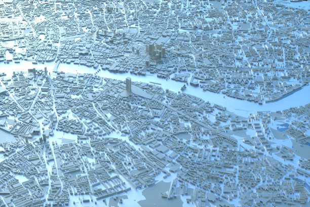 伦敦城市地图伦敦3d地图。3d渲染图片下载