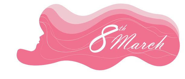 3月8日妇女节设计用剪影女孩的脸。矢量图图片下载