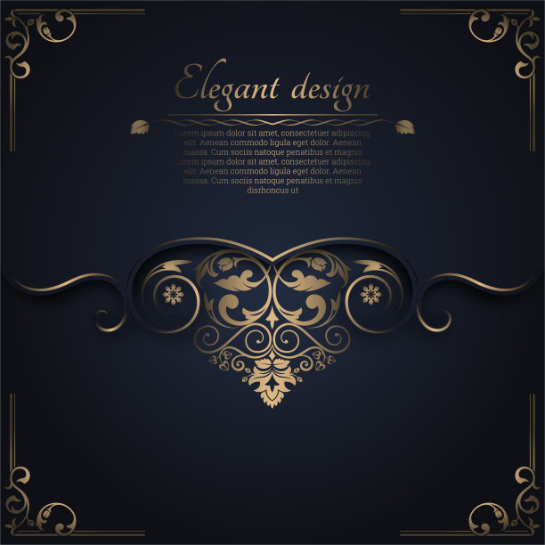 一个金色的巴洛克式问候框图片下载