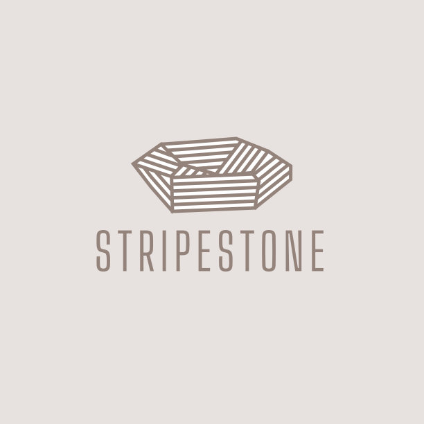 条纹石图标在线条风格与样本文本图片下载