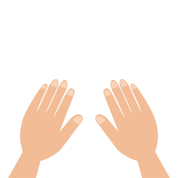 靠近孤立的双手在白色背景。两个手掌和手指。身体的一部分图片下载