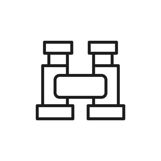 简易双筒望远镜线条图标图片下载