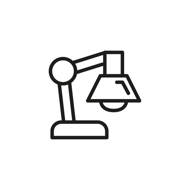 简单的台灯线条图标。图片下载
