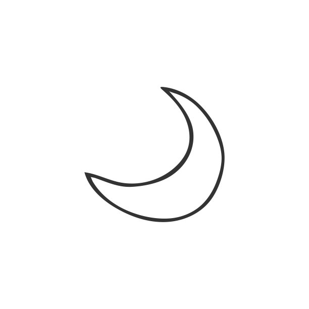手绘的图标，一个月亮。矢量标签元素，孤立的插图。图片下载