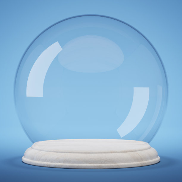 空玻璃圆顶。包括剪切路径。3 d渲染。图片下载