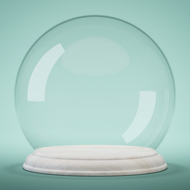 空玻璃圆顶。包括剪切路径。3 d渲染。图片下载