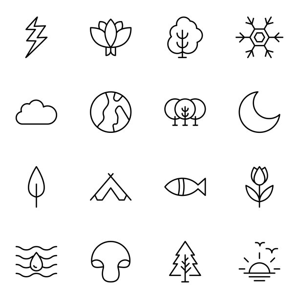 自然线图标设置。图片下载