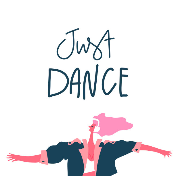 跳舞的年轻女孩与粉红色的头发在摩托车皮夹克。耳机图片下载