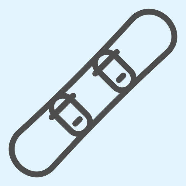 滑雪板行图标。冬季雪地活动板。运动矢量设计概念，轮廓风格的象形图上的白色背景，用于web和应用程序。Eps 10。图片下载