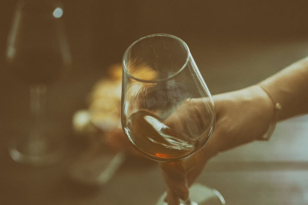 女人手持红酒杯品酒概念复古风格图片图片下载