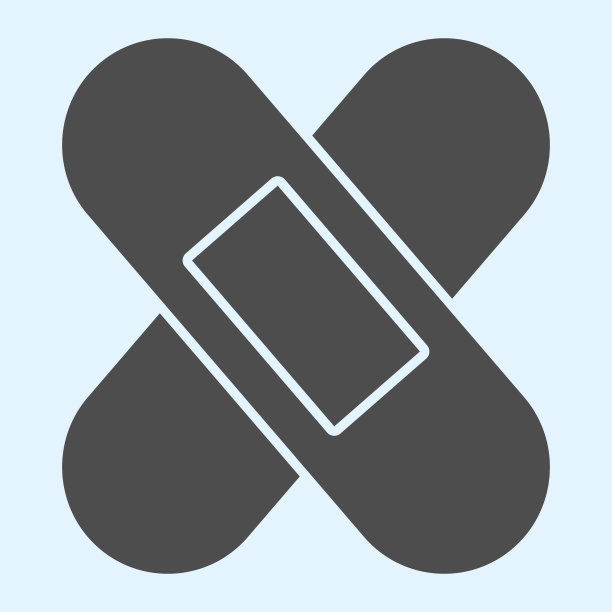 创可贴坚实的图标。急救交叉贴胶带粘绷带。医疗矢量设计概念，象形文字风格的象形图上的白色背景，用于web和应用程序。Eps 10。图片下载