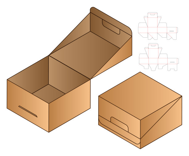包装盒模切模板设计。三维模型图片下载
