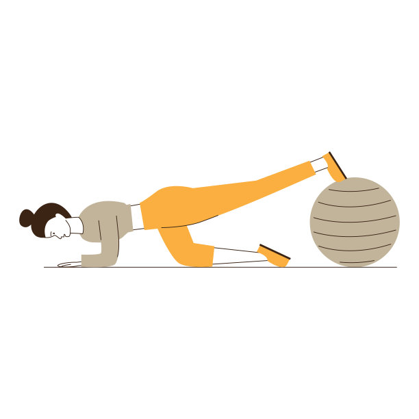 年轻女子用健身球训练图片下载