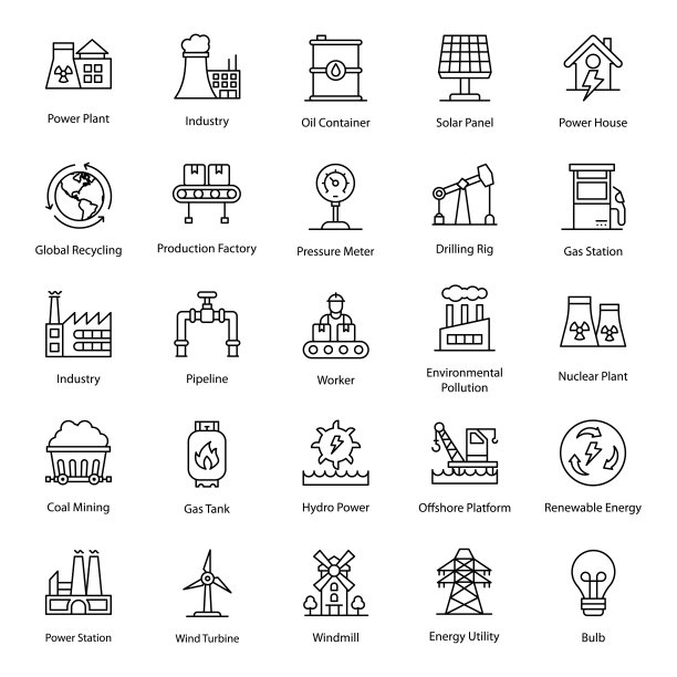 电厂线路图标包图片下载