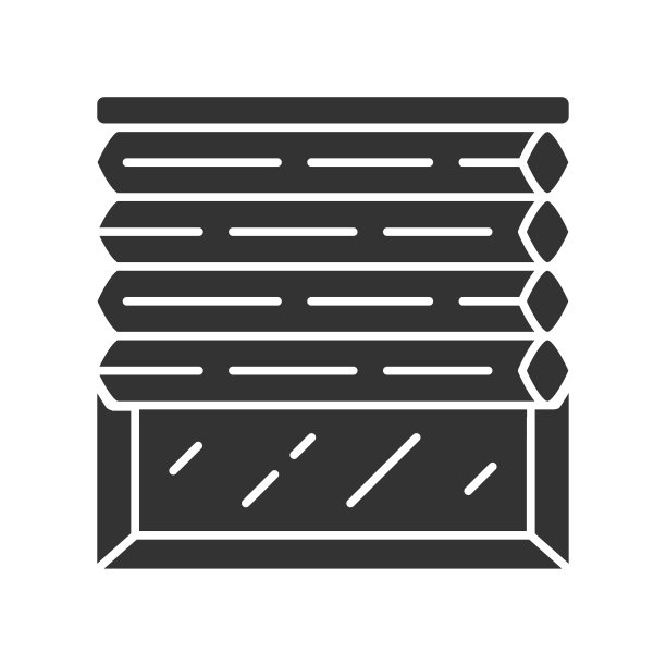 细胞阴影字形图标。百叶窗。房间暗化电动jalousie。办公室、厨房室内装修。客厅的设计。轮廓的象征。负空间。向量孤立的插图图片下载