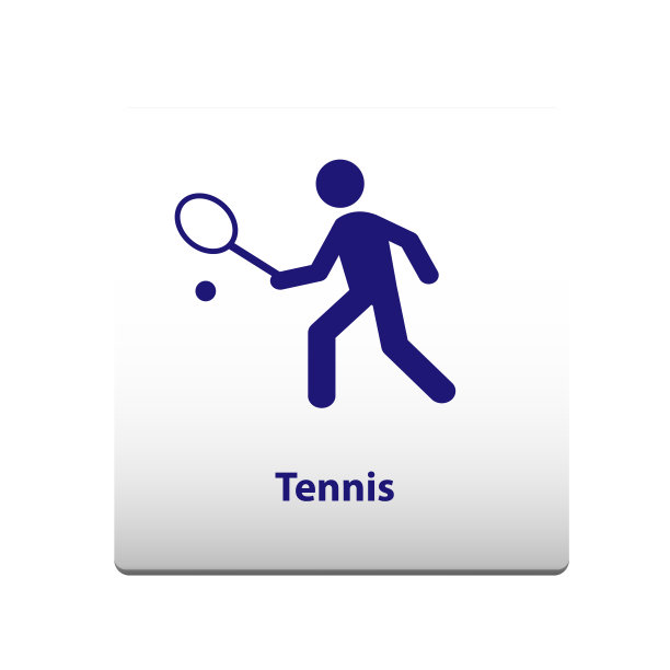 网球运动的象征。曲棍球手坚实的图标。矢量图图片下载