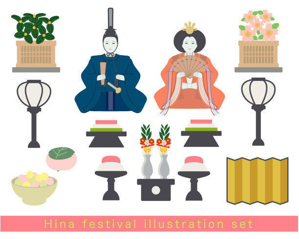 3月3日人偶节插画套装图片下载