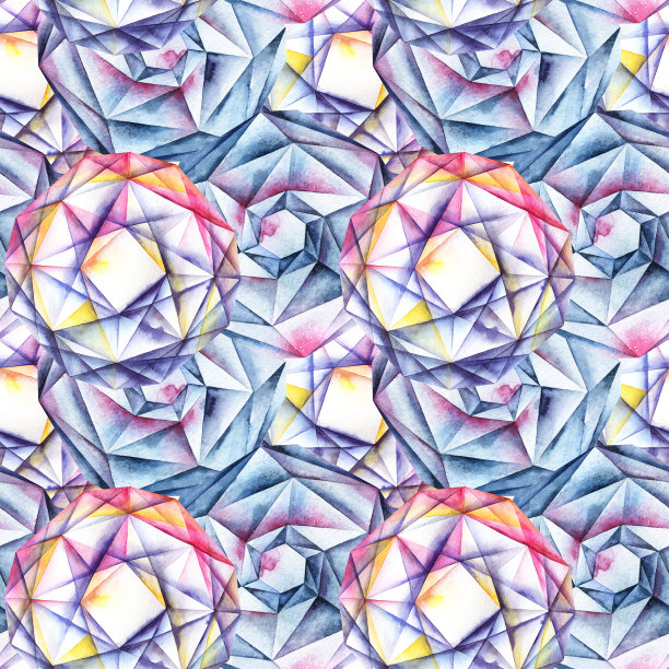 水彩钻石水晶图案图片下载