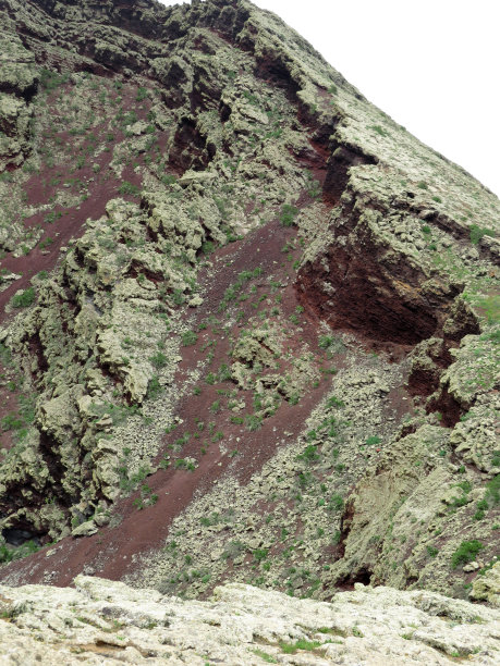 火山墙的景色。兰萨罗特岛。西班牙加纳利岛。图片下载