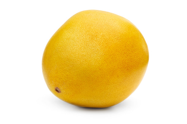 成熟的柚子上结白果。图片下载